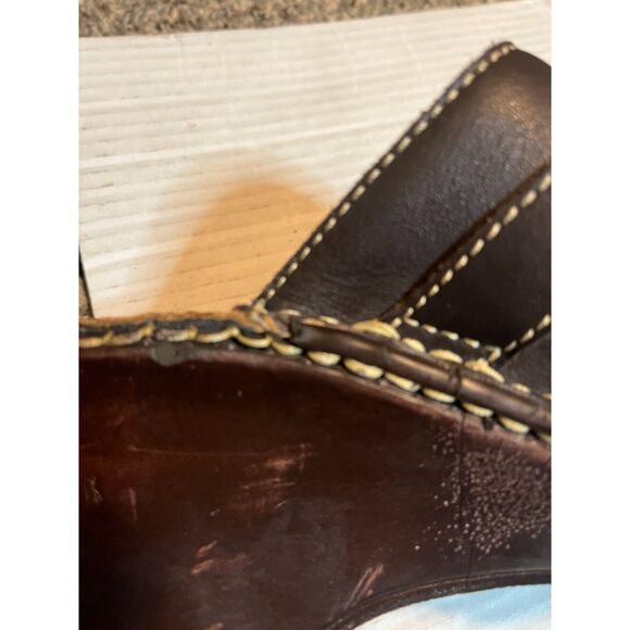 BORN Boho Casual Chic Brown 3" Heel 'Genuine Leather Slide-On Clogs Sz 7*READ - Picture 8 of 10